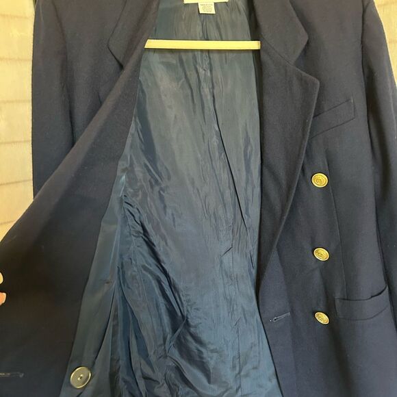 Vintage Liz Claiborne Navy Wool Blazer Gold Buttons – Union Made in USA Sz 4 - Picture 6 of 9